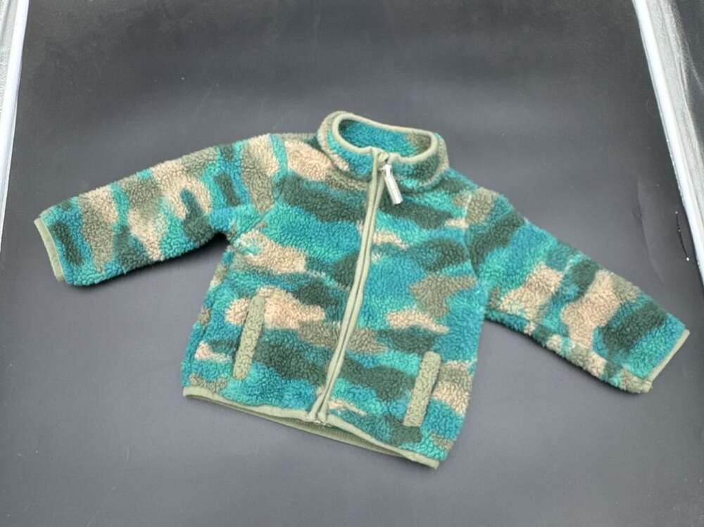 Cat & Jack Sherpa Fleece Jacket Size 12M Blue Camo Full Zip